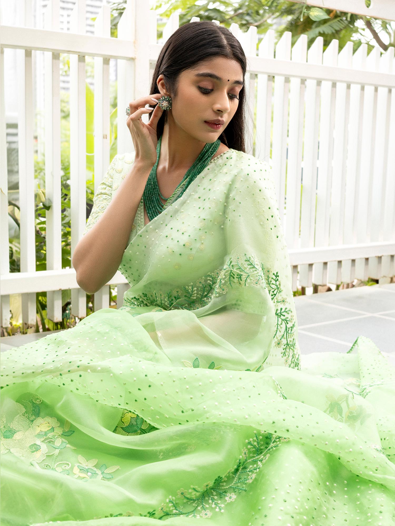 FROSTED FERN SAREE