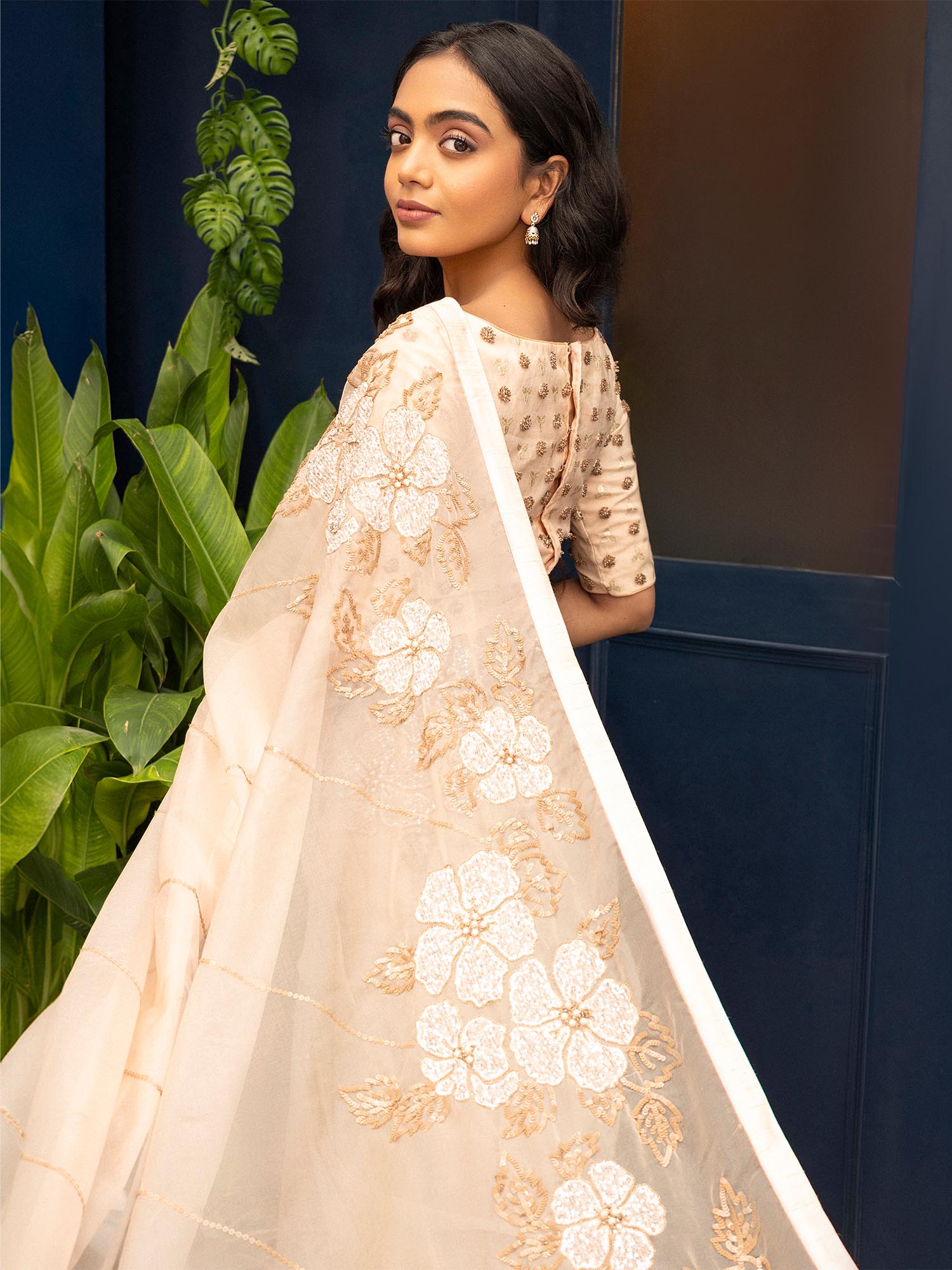 PEACH PETALS SAREE