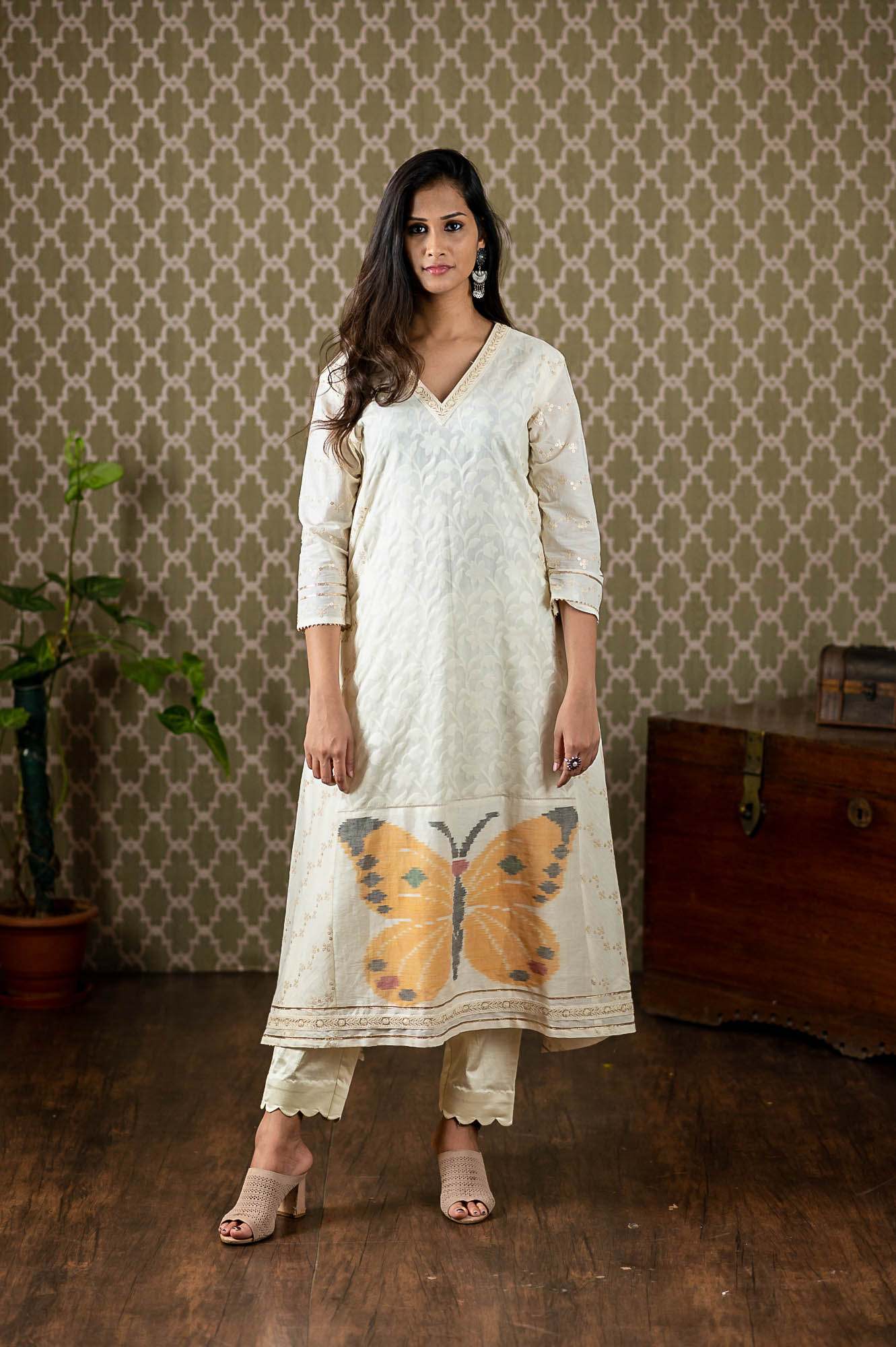 Buy Printed Cotton Short Kurta With Pants Online | Jaipur Kurti